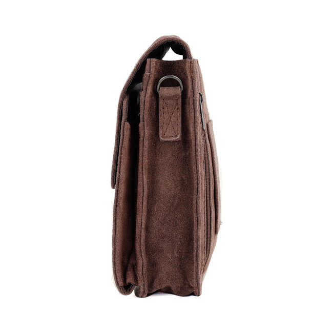 Bear Design Suède Schoudertasje 'Robbie' 2.0 - Choco