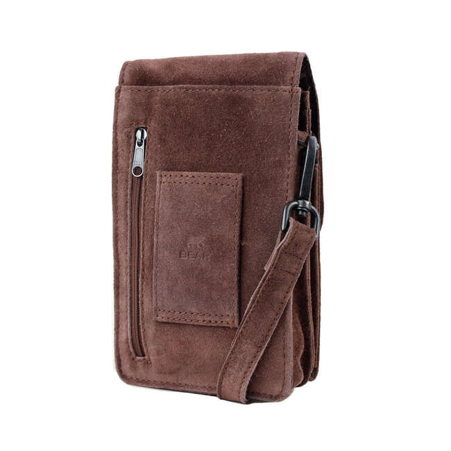 Bear Design Suède Schoudertasje 'Robbie' 2.0 - Choco