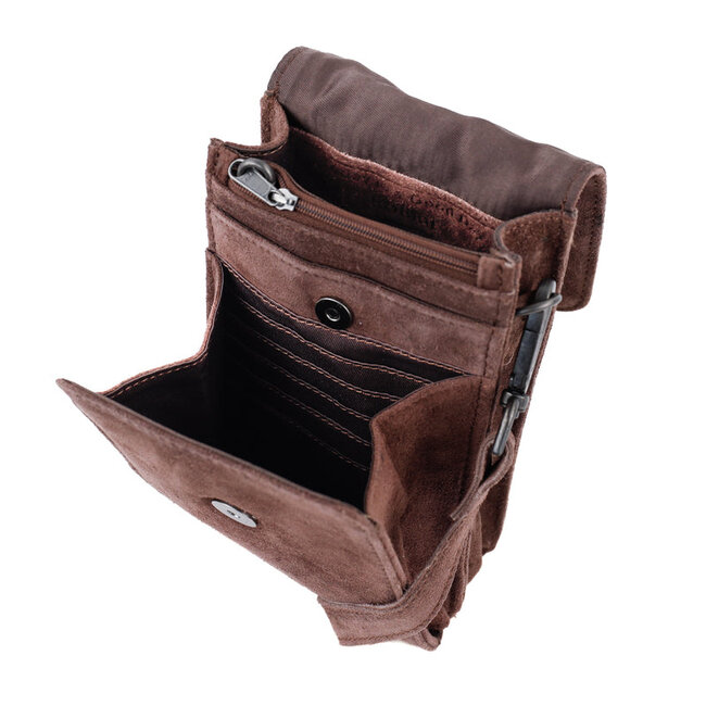 Bear Design Suède Schoudertasje 'Robbie' 2.0 - Choco