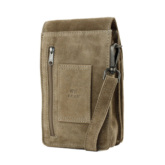 Bear Design Suède Schoudertasje 'Robbie' 2.0 - Taupe