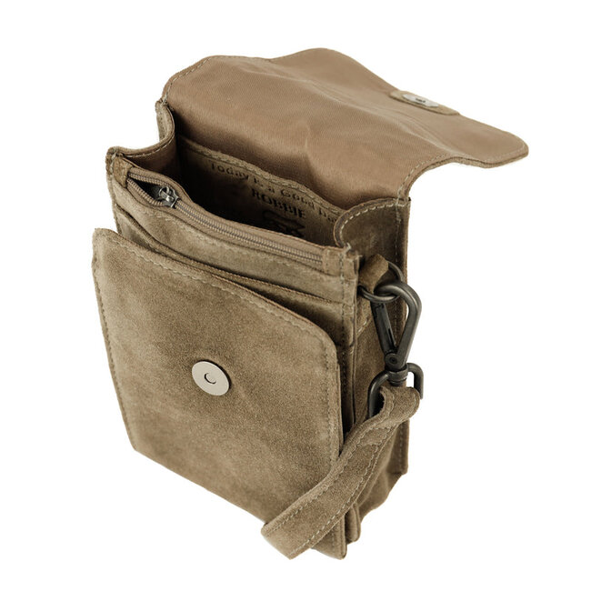 Bear Design Suède Schoudertasje 'Robbie' 2.0 - Taupe