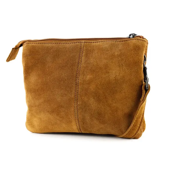 Bear Design Suède Schoudertasje 'Marthe' Cognac