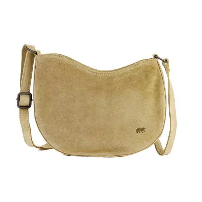 Bear Design Suède Crossbody 'Tamara' Biscuit