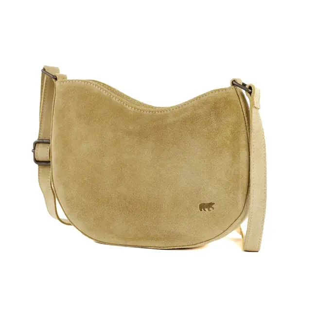 Bear Design Suède Crossbody 'Tamara' Biscuit