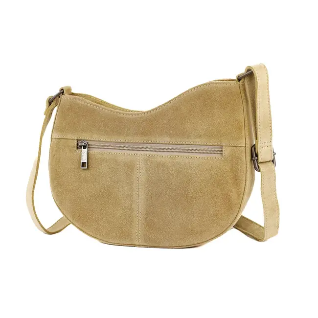 Bear Design Suède Crossbody 'Tamara' Biscuit
