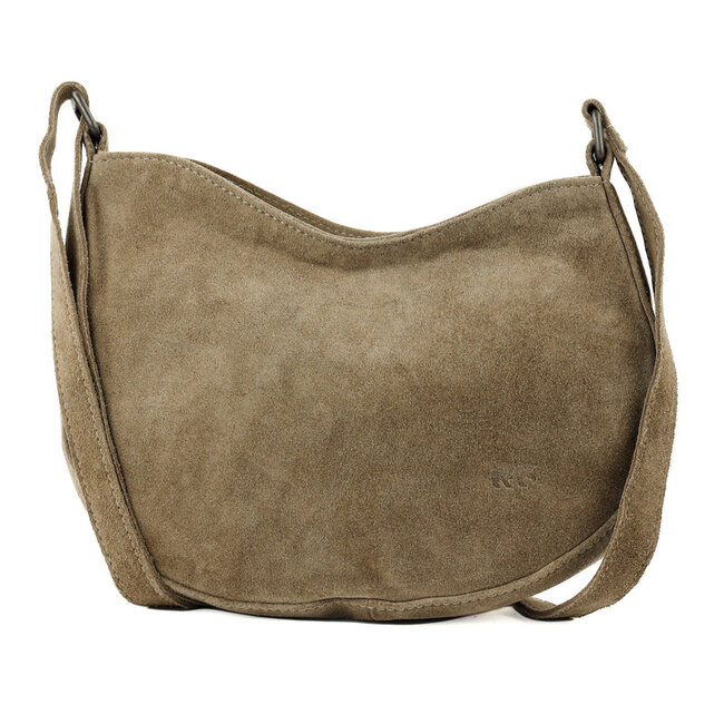 Bear Design Suède Crossbody 'Tamara' Taupe