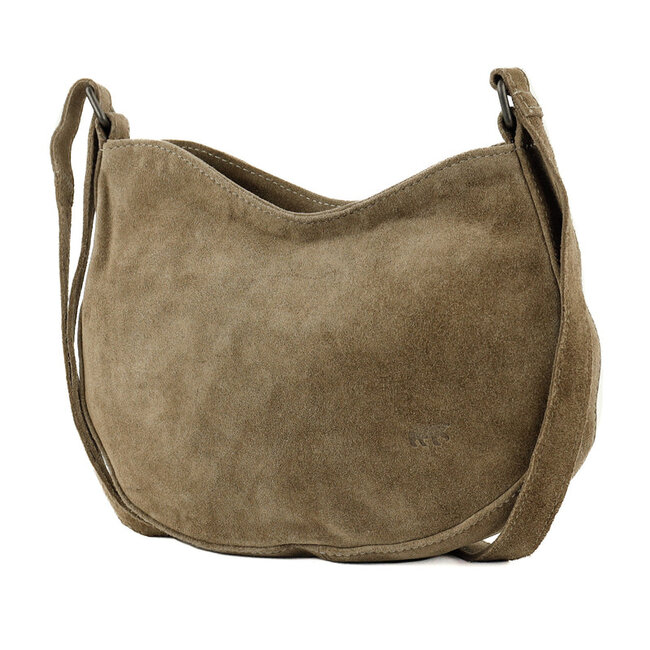 Bear Design Suède Crossbody 'Tamara' Taupe