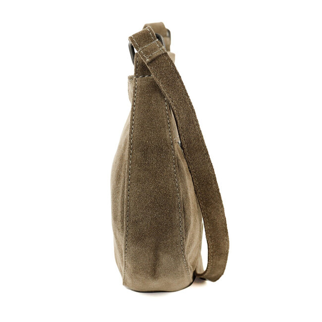 Bear Design Suède Crossbody 'Tamara' Taupe