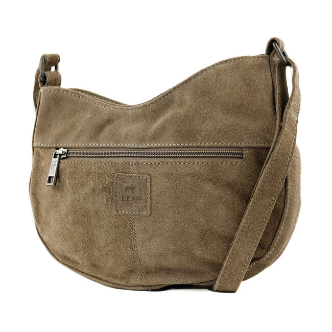 Bear Design Suède Crossbody 'Tamara' Taupe