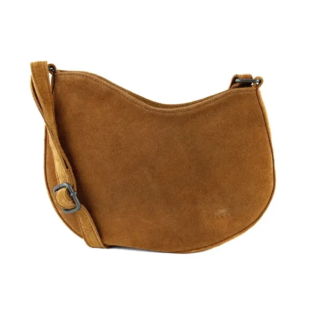 Bear Design Suède Crossbody 'Tamara'  Cognac