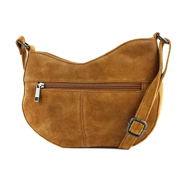 Bear Design Suède Crossbody 'Tamara'  Cognac
