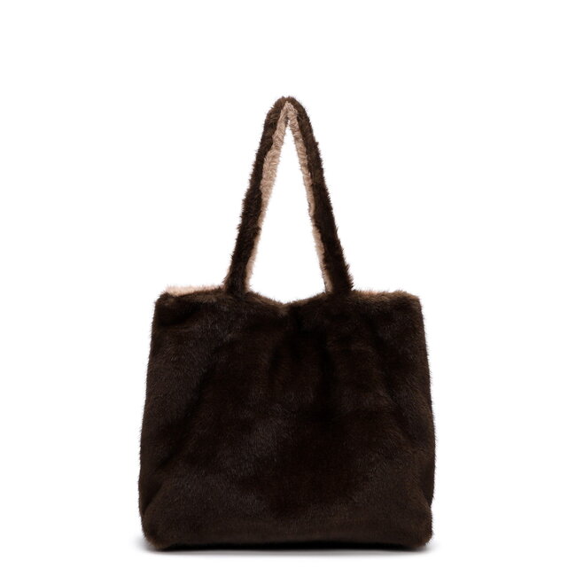 Emily & Noah Fluffy 'Eva' Bag-in-Bag - Taupe/Bruin