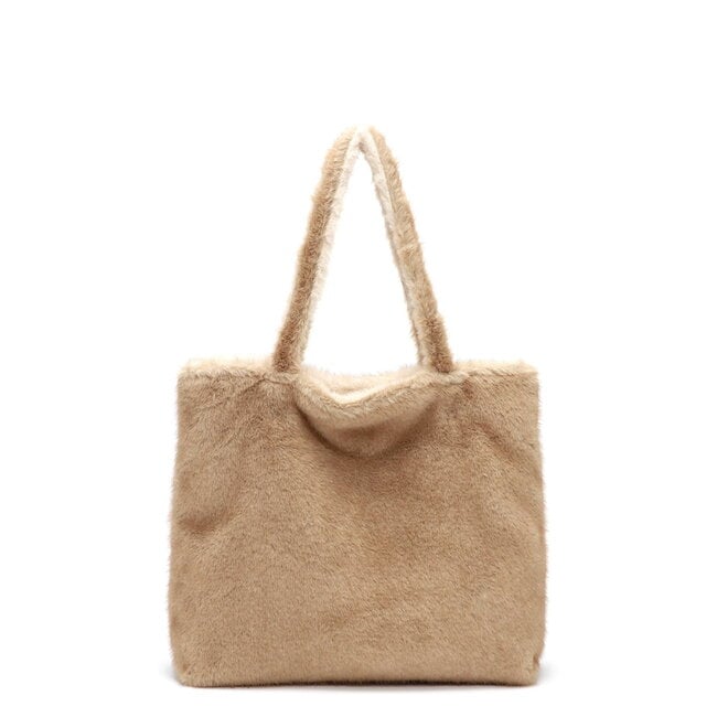 Emily & Noah Fluffy 'Eva' Bag-in-Bag - Taupe/Beige