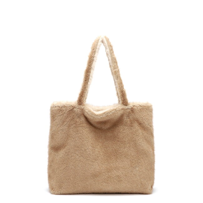 Emily & Noah Fluffy 'Eva' Bag-in-Bag - Taupe/Beige