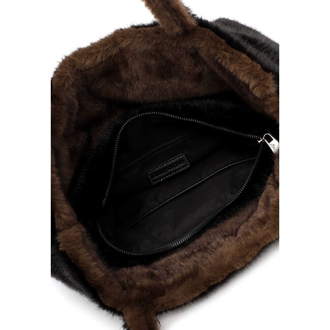 Emily & Noah Fluffy 'Eva' Bag-in-Bag - Bruin/Zwart