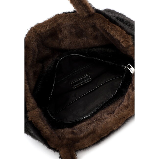 Emily & Noah Fluffy 'Eva' Bag-in-Bag - Bruin/Zwart