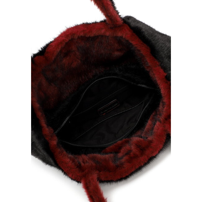 Emily & Noah Fluffy 'Eva' Bag-in-Bag - Bordeaux/Zwart