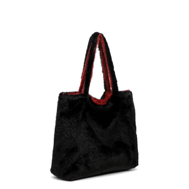 Emily & Noah Fluffy 'Eva' Bag-in-Bag - Bordeaux/Zwart