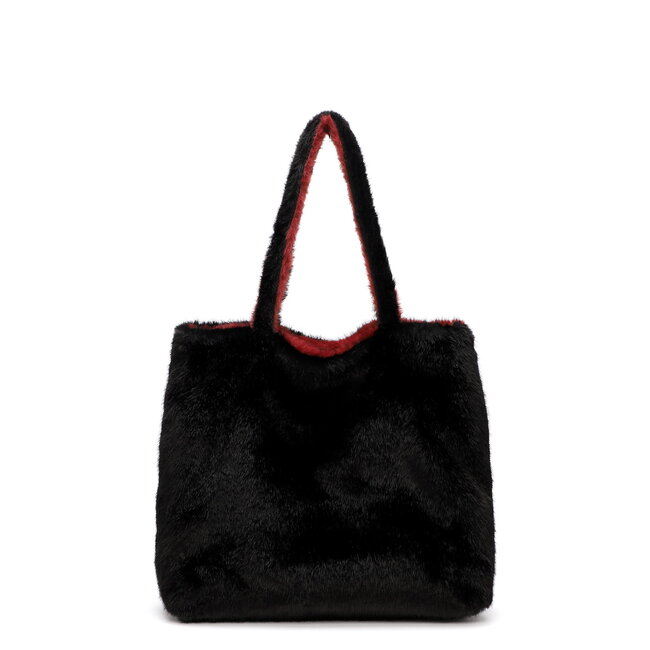 Emily & Noah Fluffy 'Eva' Bag-in-Bag - Bordeaux/Zwart