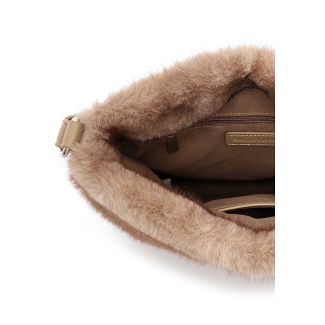 Emily & Noah Fluffy Schoudertas 'Lucina' Taupe