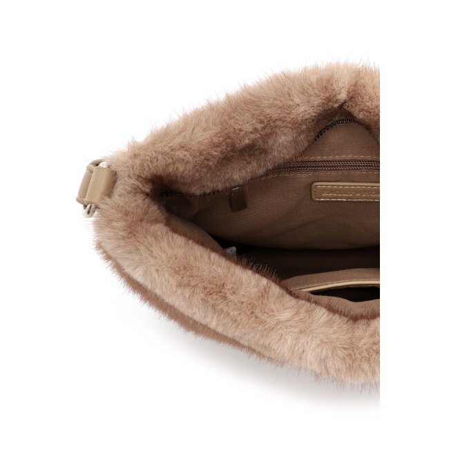 Emily & Noah Fluffy Schoudertas 'Lucina' Taupe