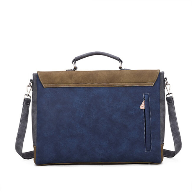Hi-di-Hi 'Busy Bird' Laptoptas 16 inch Blauw/Groen