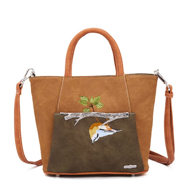 Hi-di-Hi 'Flip' Hand/Schoudertas  Oranje/Bruin