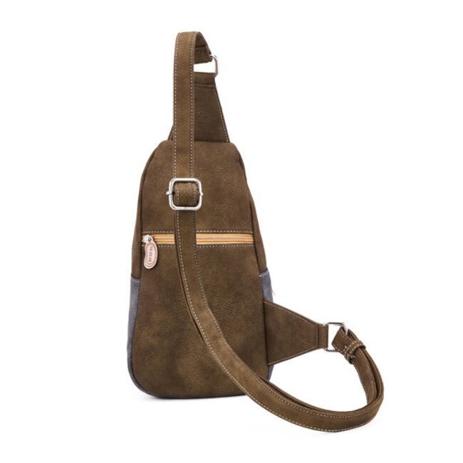 Hi-di-Hi 'Carol'  Rugzak/Sling-bag Groen/Beige/Grijs