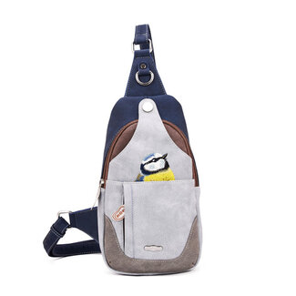 Hi-di-Hi 'Carol'  Rugzak/Sling-bag Blauw/Paars/Grijs