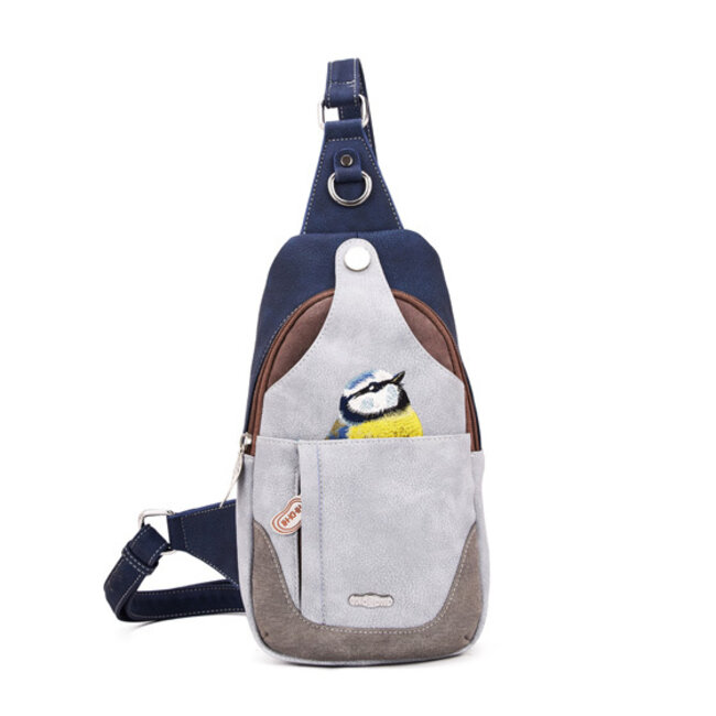 Hi-di-Hi 'Carol'  Rugzak/Sling-bag Blauw/Paars/Grijs
