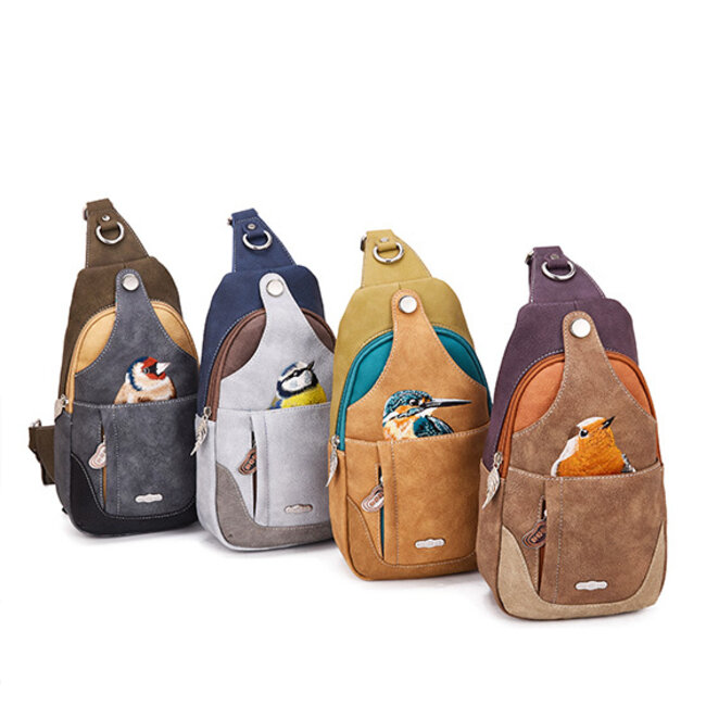Hi-di-Hi 'Carol' Rugzak/Sling-bag Groen/Teal/Bruin