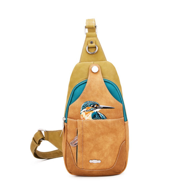 Hi-di-Hi 'Carol' Rugzak/Sling-bag Groen/Teal/Bruin