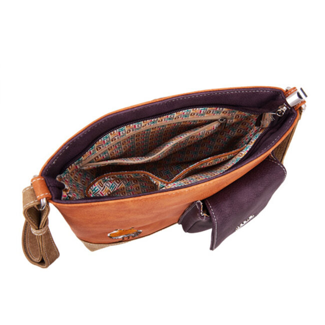 Hi-di-Hi 'Quack' Crossbody  Oranje/Paars