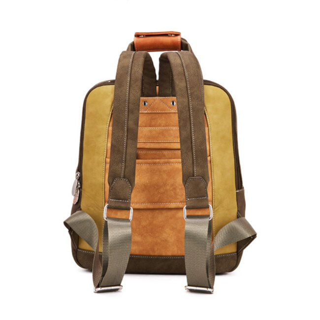 Hi-di-Hi 'Passage' Laptop Rugzak 14 inch Bruin/Groen