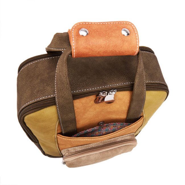Hi-di-Hi 'Passage' Laptop Rugzak 14 inch Bruin/Groen