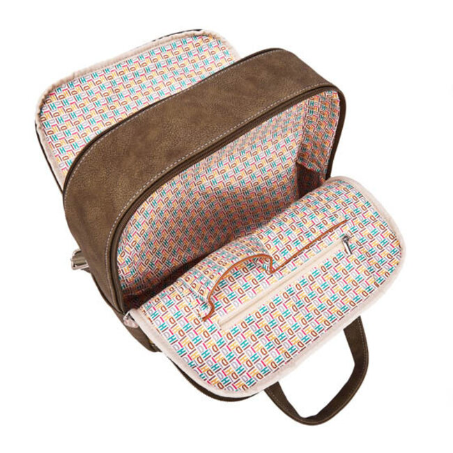 Hi-di-Hi 'Passage' Laptop Rugzak 14 inch Bruin/Groen