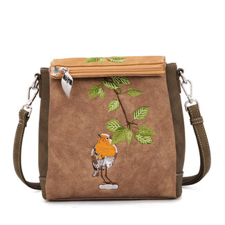Hi-di-Hi 'Tweet'  Schoudertas/Cross-body Bruin/Beige
