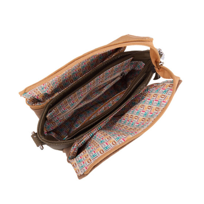 Hi-di-Hi 'Tweet'  Schoudertas/Cross-body Bruin/Beige