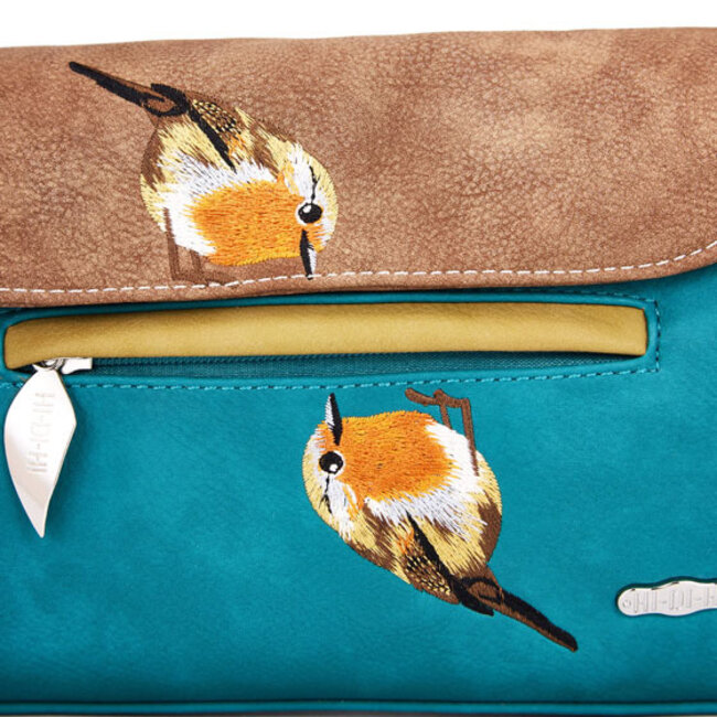 Hi-di-Hi 'Twiggle' Clutch/Crossbody Teal/Bruin