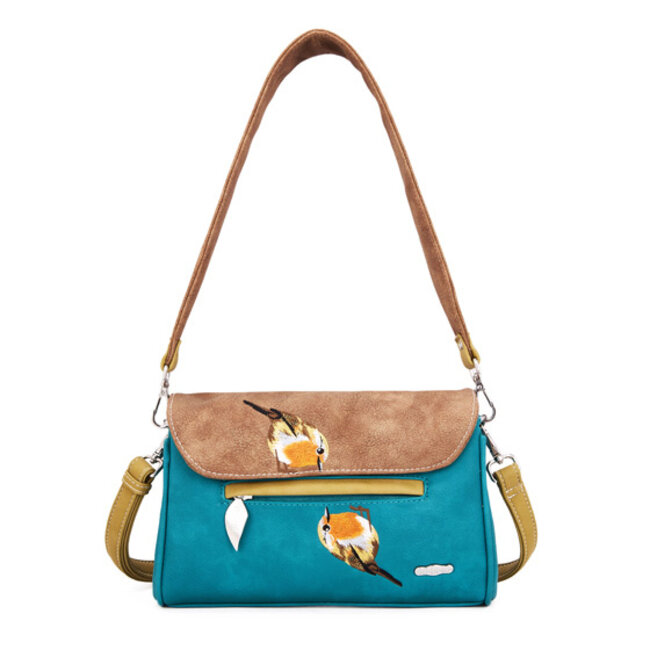 Hi-di-Hi 'Twiggle' Clutch/Crossbody Teal/Bruin