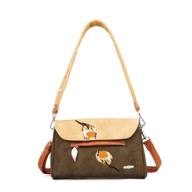 Hi-di-Hi 'Twiggle' Clutch/Crossbody Groen/Beige/Grijs