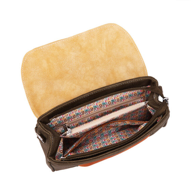 Hi-di-Hi 'Twiggle' Clutch/Crossbody Groen/Beige/Grijs