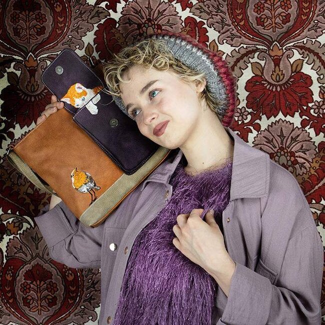 Hi-di-Hi 'Quack' Crossbody  Teal/Beige