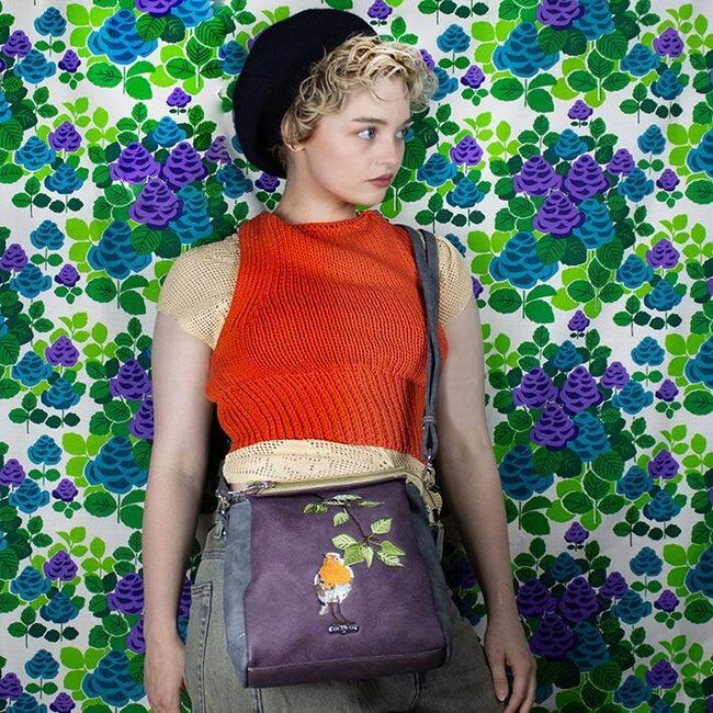 Hi-di-Hi 'Tweet'  Schoudertas/Cross-body Paars/Groen