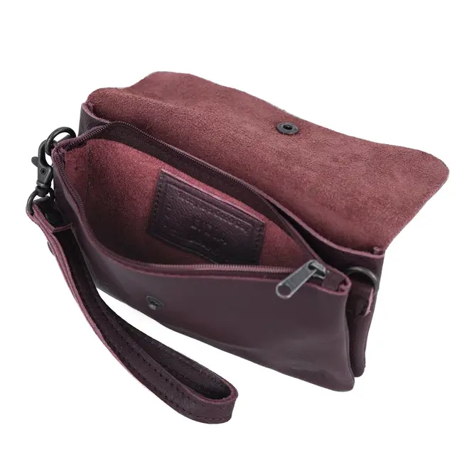 Bear Design Clutch/Mini schoudertasje 'Lydia' Bordeaux
