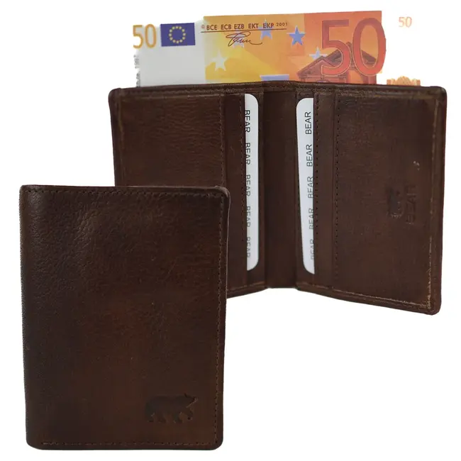 Bear Design Pasjeshouder met briefgeldvak 'Cas' Bruin