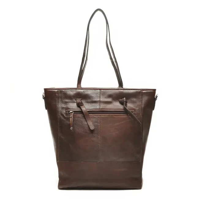 Berba bags & wallets Leren Shopper Chocolate - Lucca Collectie