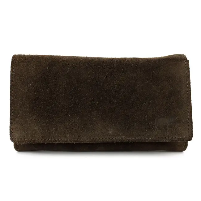 Bear Design Suède Overslag Portemonnee 'Sweety XL' Bruin