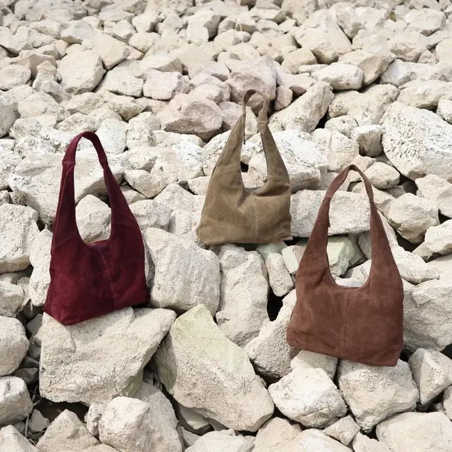 Bear Design Suède Shopper/Buideltas 'Pauline' Bruin