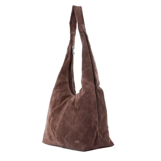 Bear Design Suède Shopper/Buideltas 'Pauline' Bruin